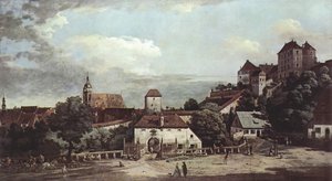 Pirna gezien vanaf de zuidzijde, met vestingwerken en Obertor